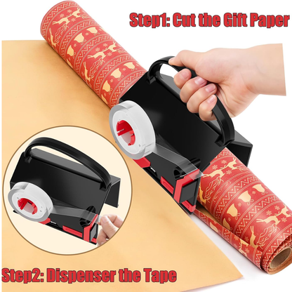 WrapWell™ 2-in-1 Gift Wrap Cutter & Tape Dispenser