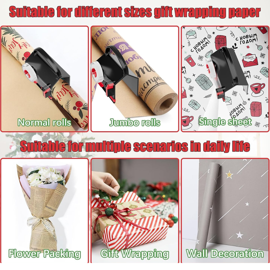 WrapWell™ 2-in-1 Gift Wrap Cutter & Tape Dispenser