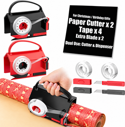 WrapWell™ 2-in-1 Gift Wrap Cutter & Tape Dispenser